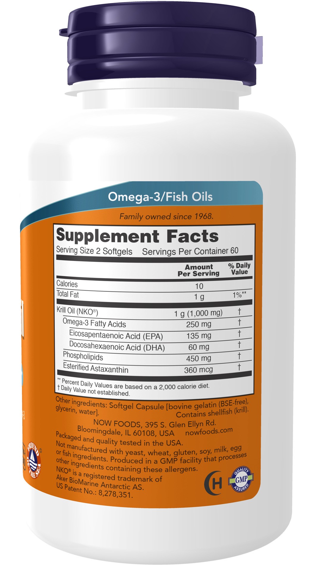 slide 3 of 4, NOW Supplements Krill Oil 500 mg - 120 Softgels, 120 ct