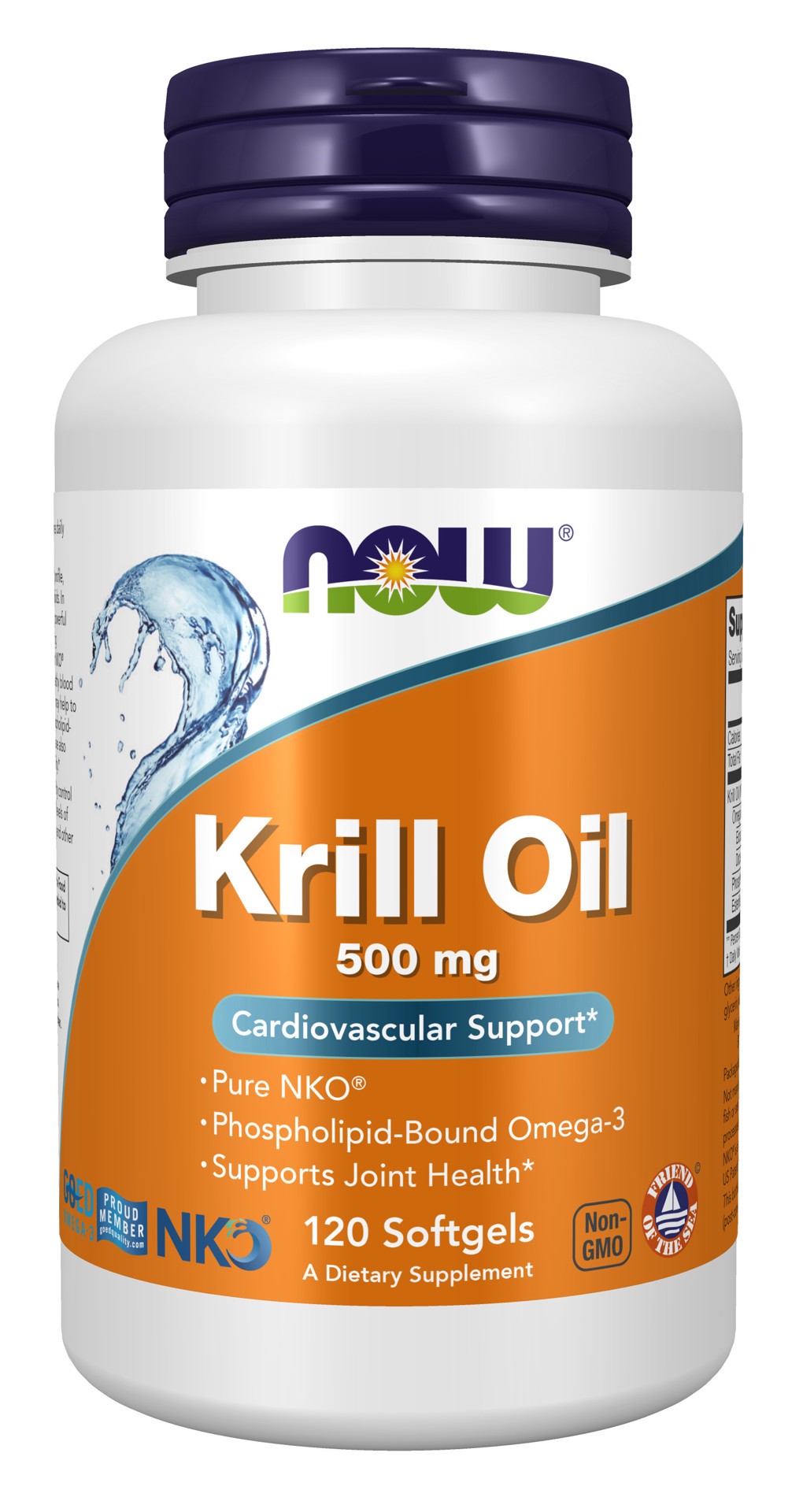 slide 1 of 4, NOW Krill Oil 500 mg - 120 Softgels, 120 ct