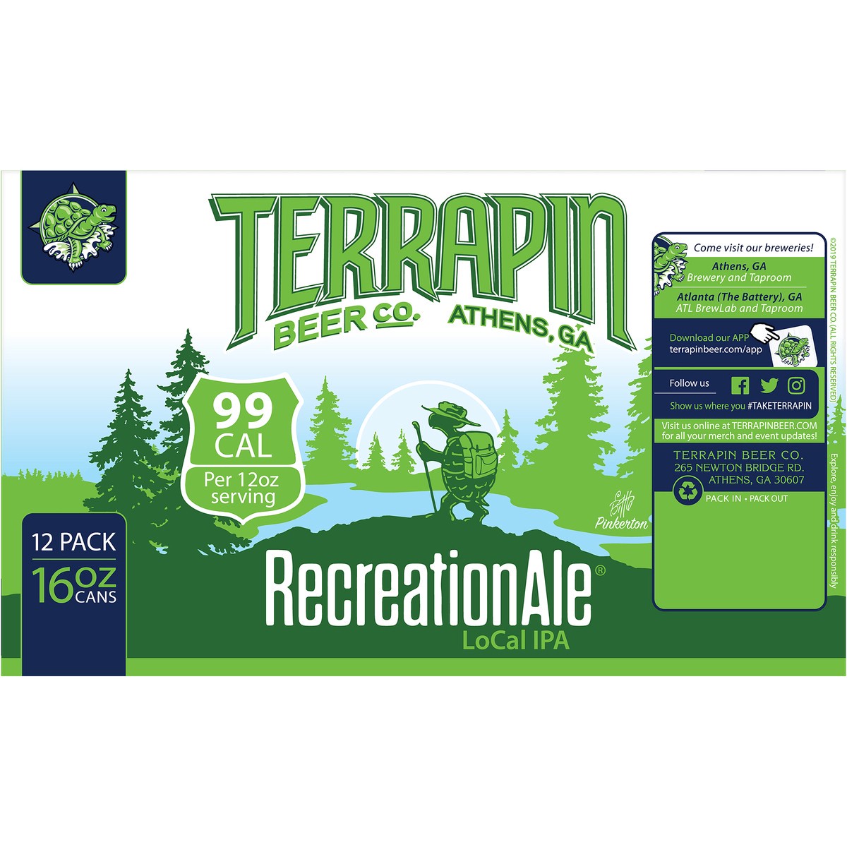 slide 4 of 9, Terrapin RecreationAle LoCal IPA Craft Beer, 4.2% ABV, 12 pack, 16-oz beer cans, 16 fl oz