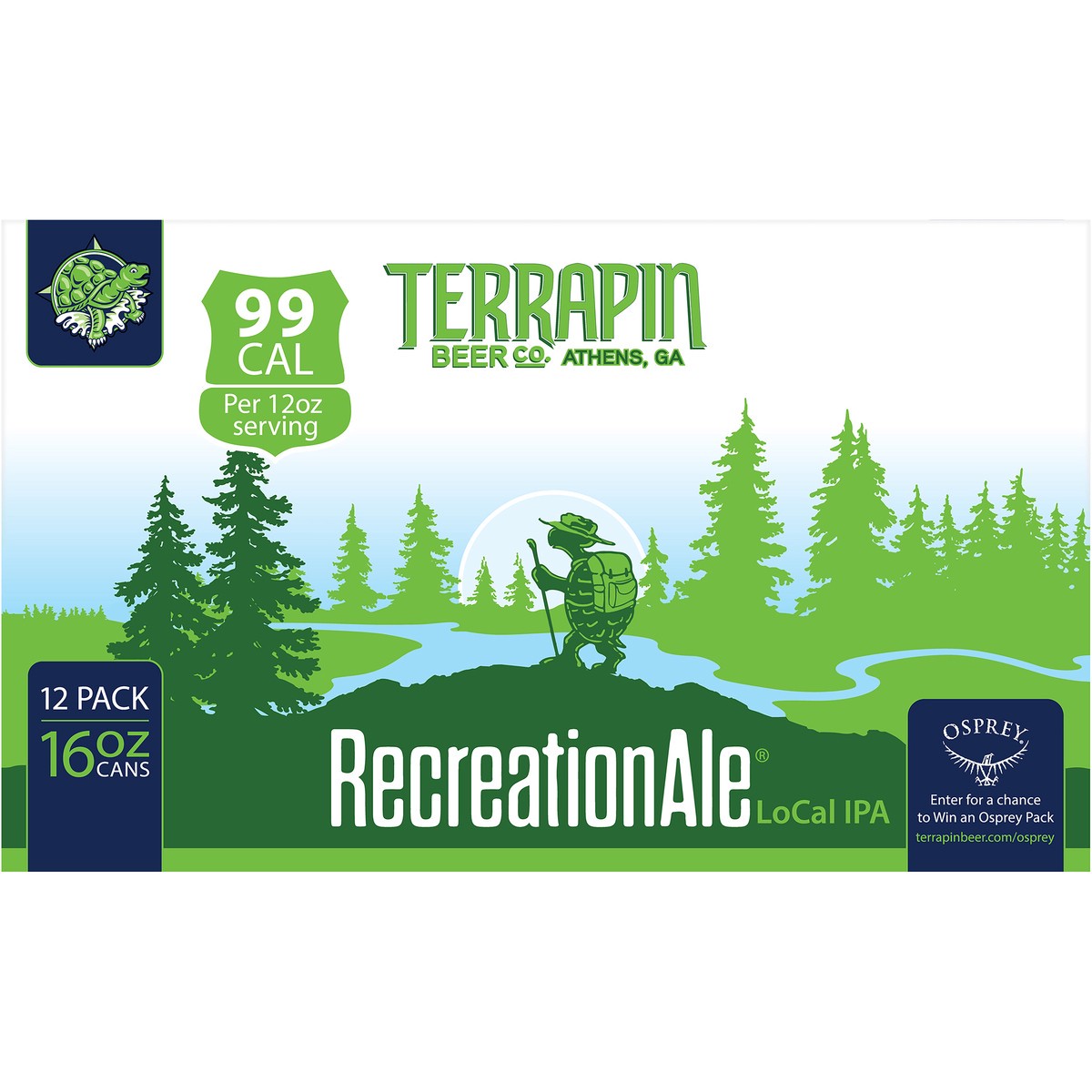 slide 3 of 9, Terrapin RecreationAle LoCal IPA Craft Beer, 4.2% ABV, 12 pack, 16-oz beer cans, 16 fl oz