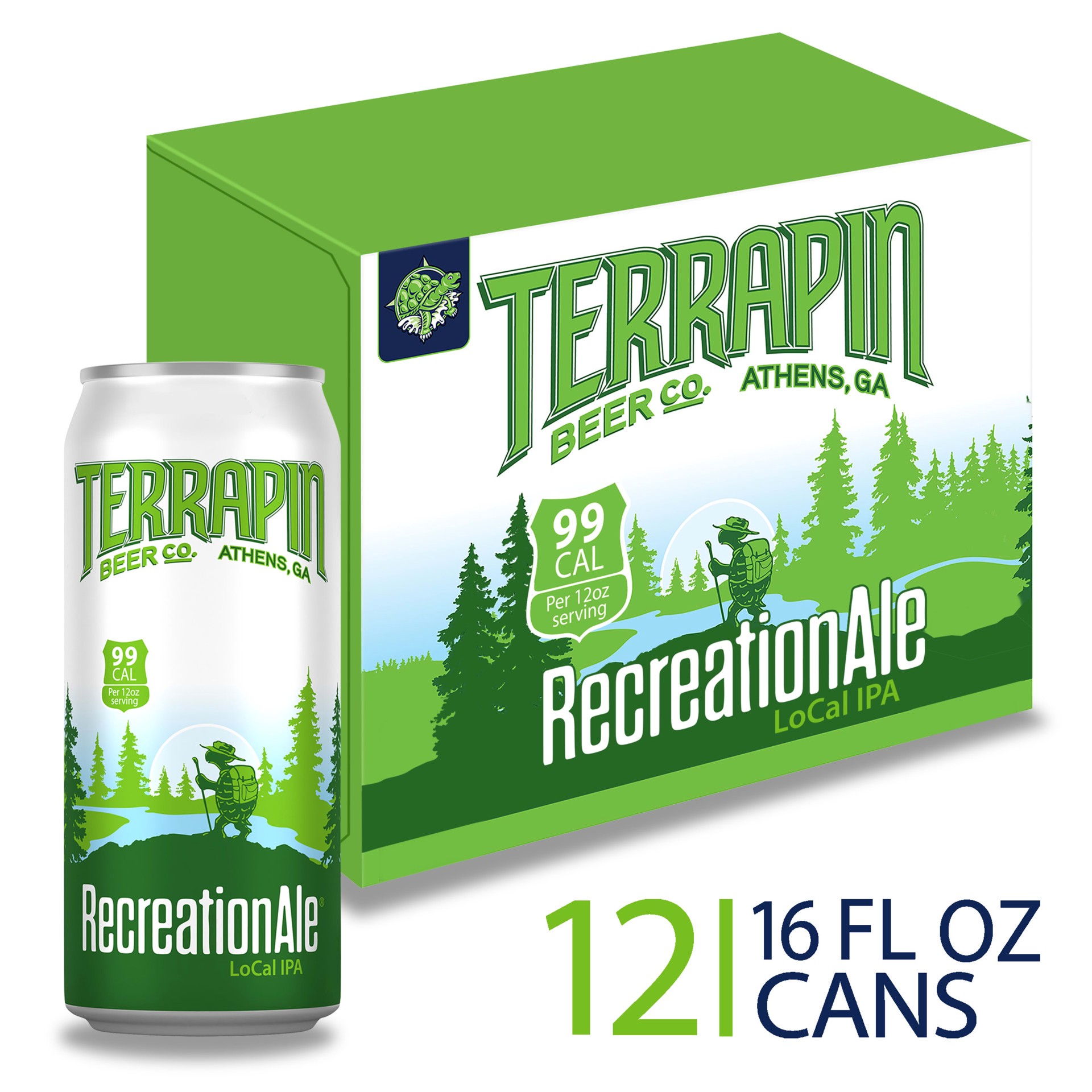 slide 1 of 9, Terrapin RecreationAle LoCal IPA Craft Beer, 4.2% ABV, 12 pack, 16-oz beer cans, 16 fl oz