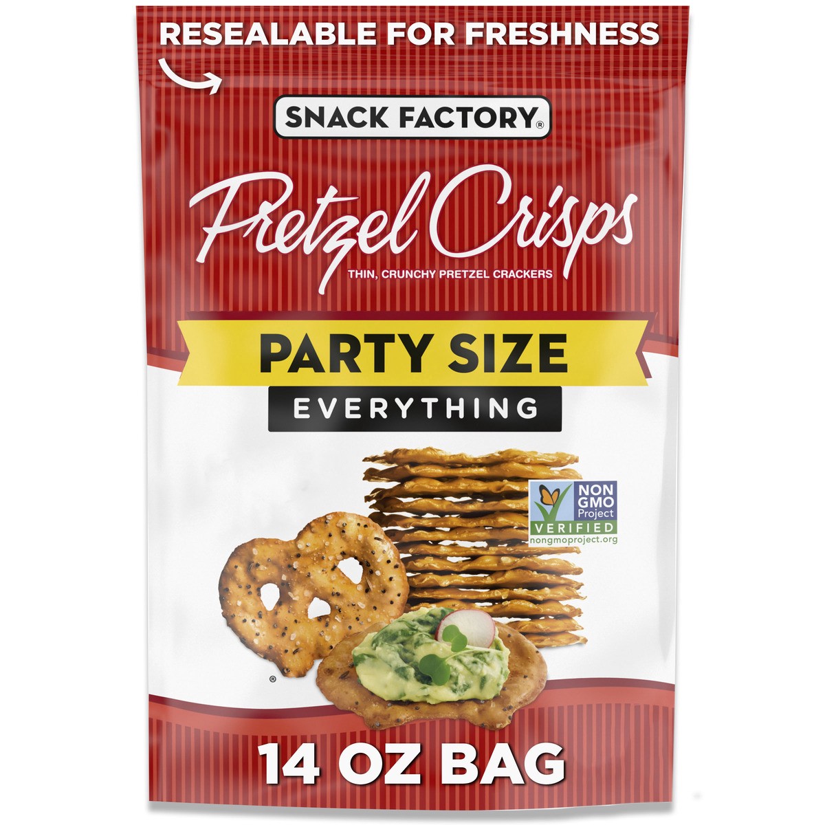 slide 1 of 5, Snack Factory Everything Pretzel Crisps, 14 oz