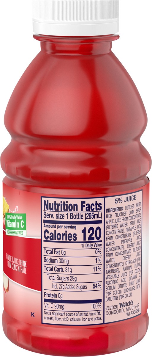 slide 3 of 5, Welch's Fruit Punch Juice Drink, 10 fl oz On-the-Go Bottle, 10 fl oz