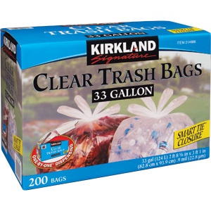 slide 1 of 1, Kirkland Signature Signature Clear Trash Bags, 