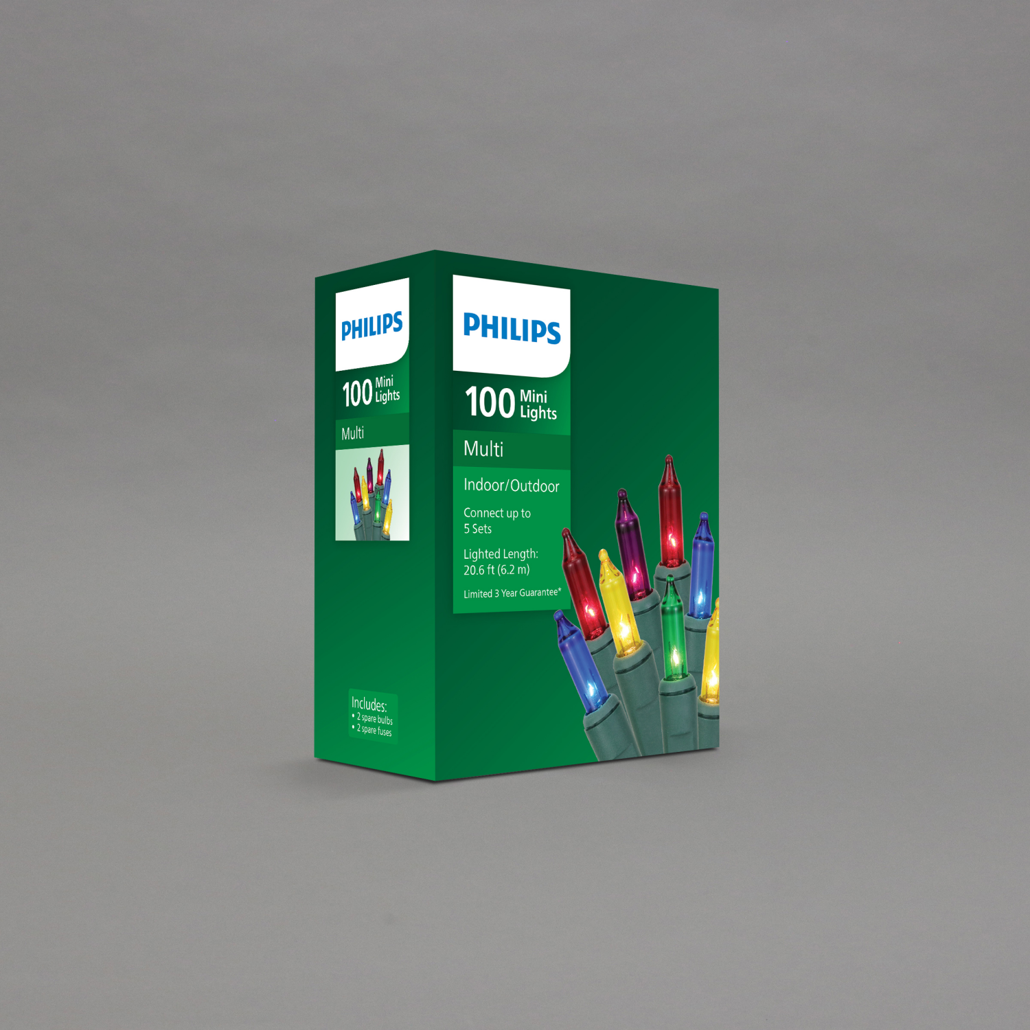 slide 5 of 5, Philips Multi Color Indoor / Outdoor Christmas Lights, 100 ct