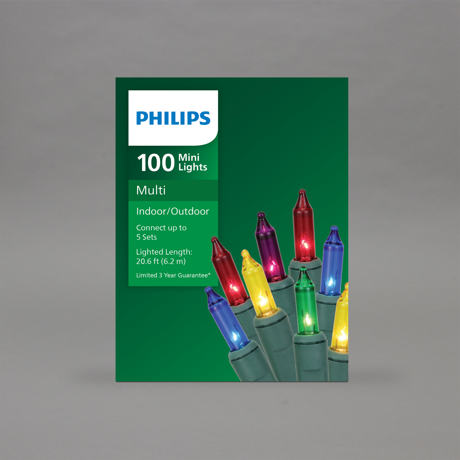 slide 1 of 5, Philips Multi Color Indoor / Outdoor Christmas Lights, 100 ct