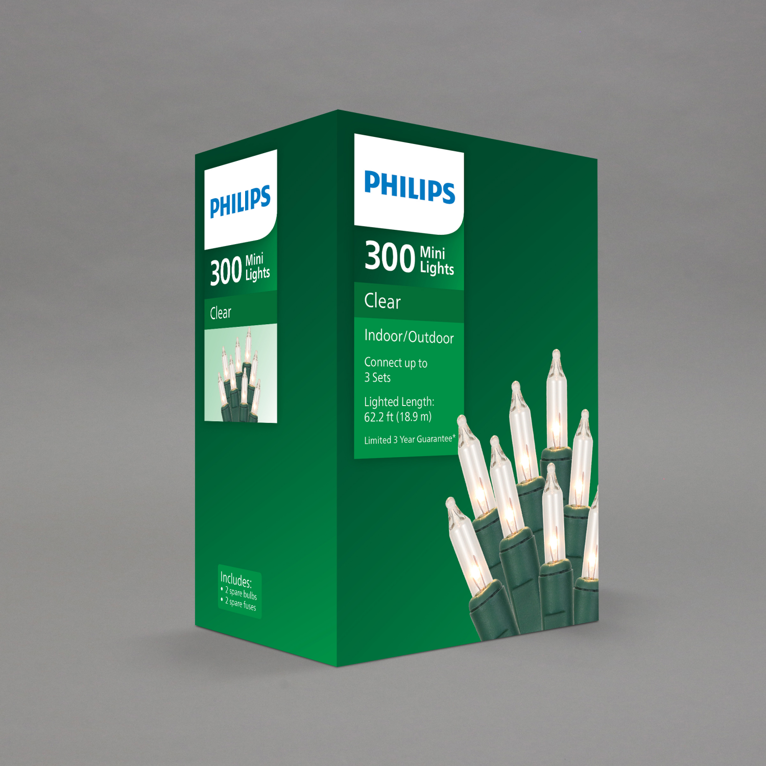 slide 3 of 5, Philips 300 Mini Lights, Clear, 62.2 ft