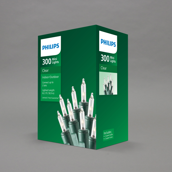 slide 3 of 17, Philips 300 Mini Lights, Clear, 62.2 ft