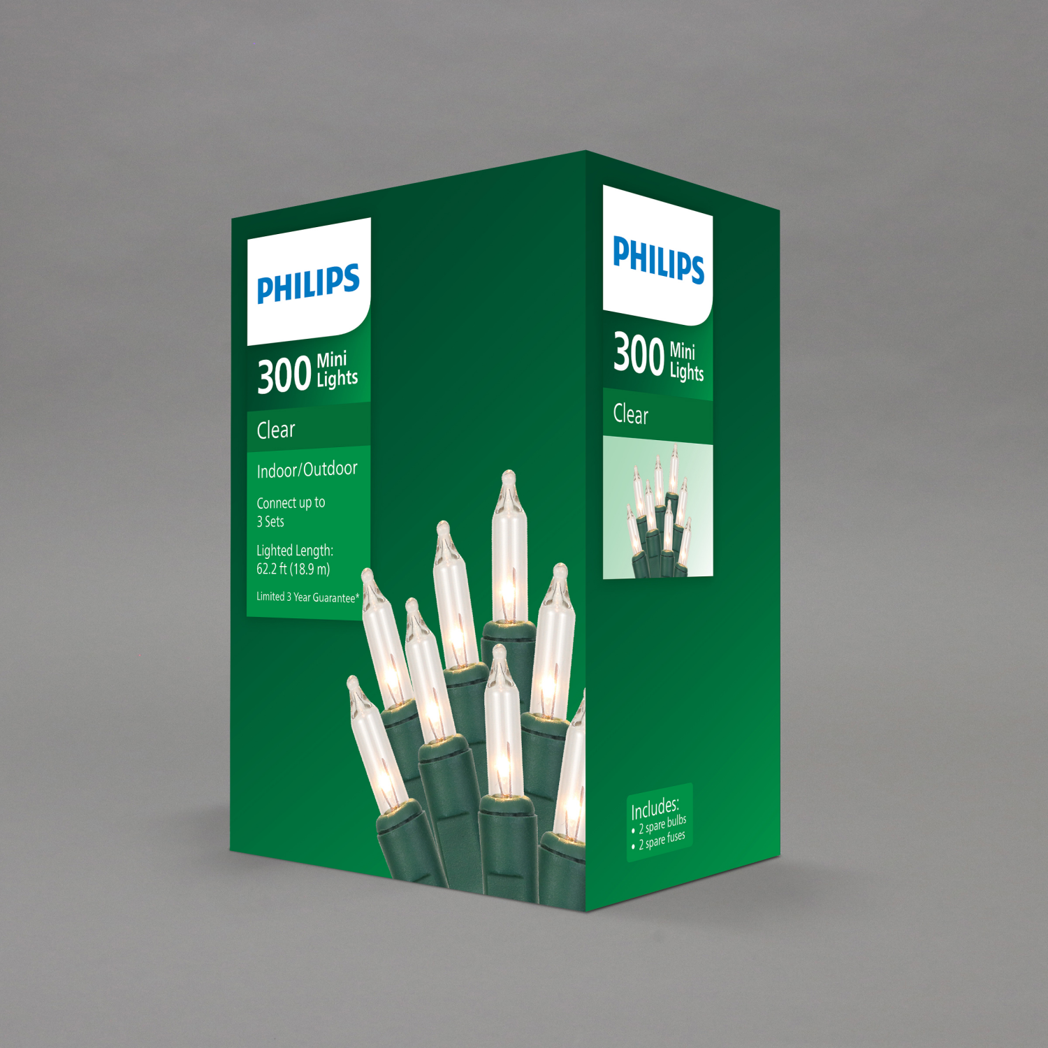 slide 4 of 5, Philips 300 Mini Lights, Clear, 62.2 ft