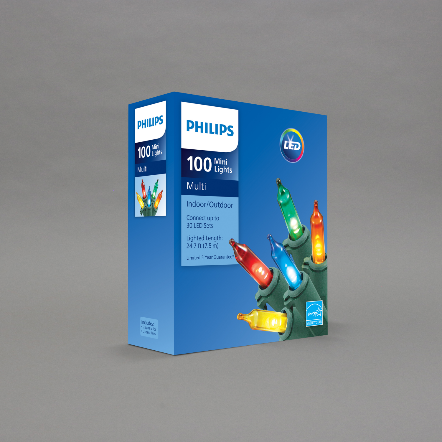 slide 2 of 4, Philips LED 100 Mini Lights, Multi, 24.7 ft