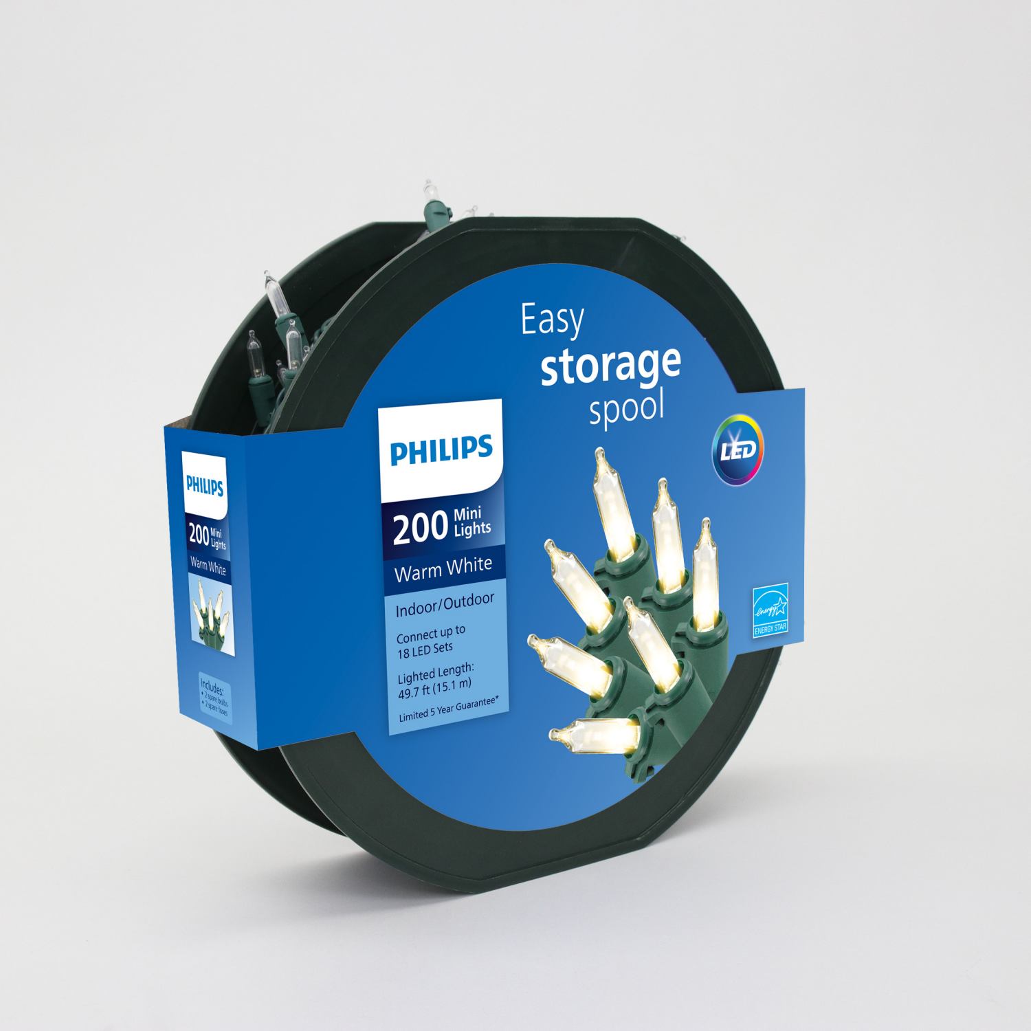 slide 2 of 4, Philips LED 200 Mini Lights, Warm White, 49.7 ft ltd