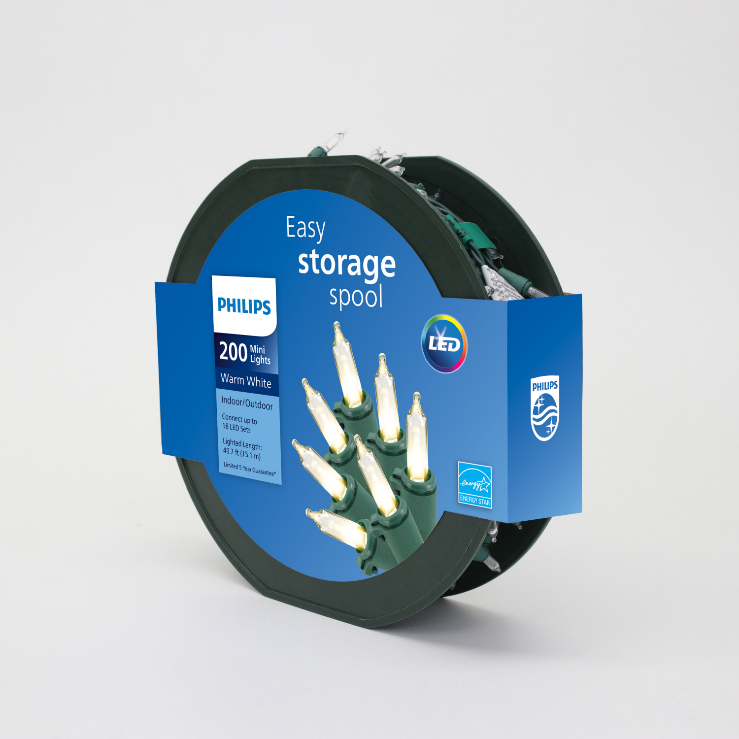 slide 3 of 4, Philips LED 200 Mini Lights, Warm White, 49.7 ft ltd