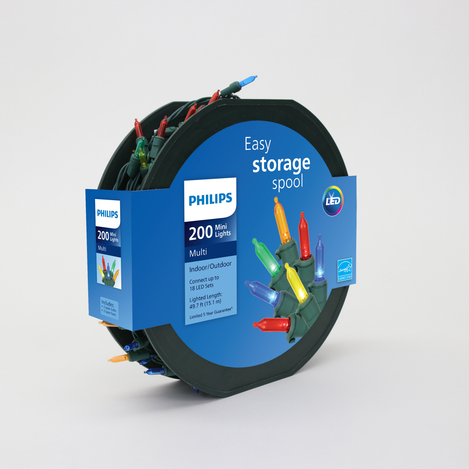 slide 3 of 5, Philips LED 200 Mini Lights, Multi, 49.7 ft ltd