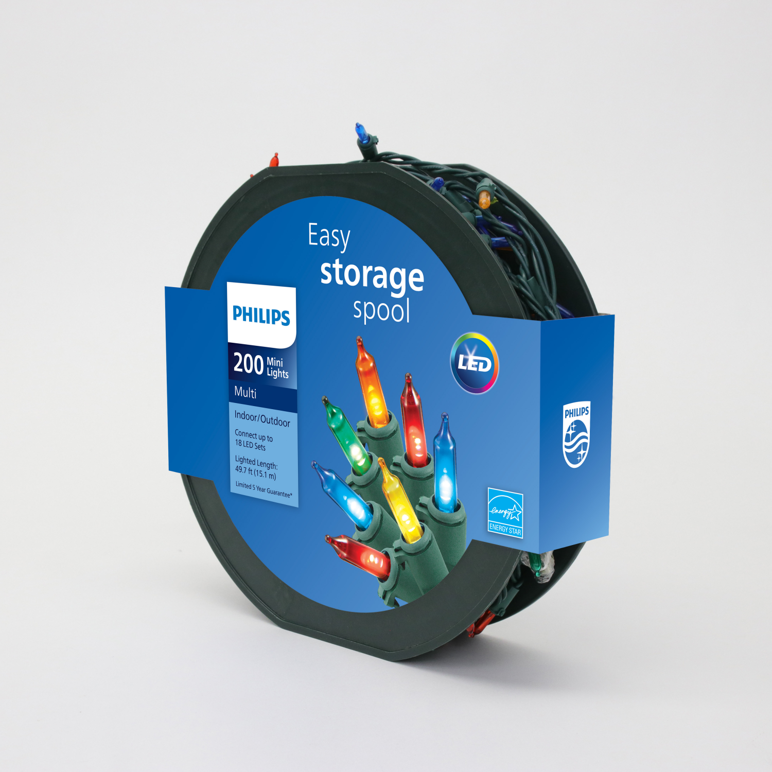 slide 4 of 5, Philips LED 200 Mini Lights, Multi, 49.7 ft ltd