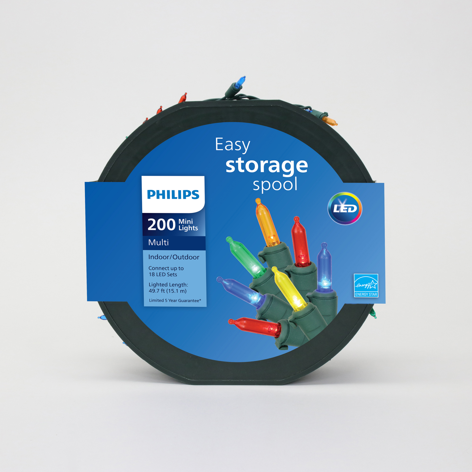 slide 1 of 5, Philips LED 200 Mini Lights, Multi, 49.7 ft ltd