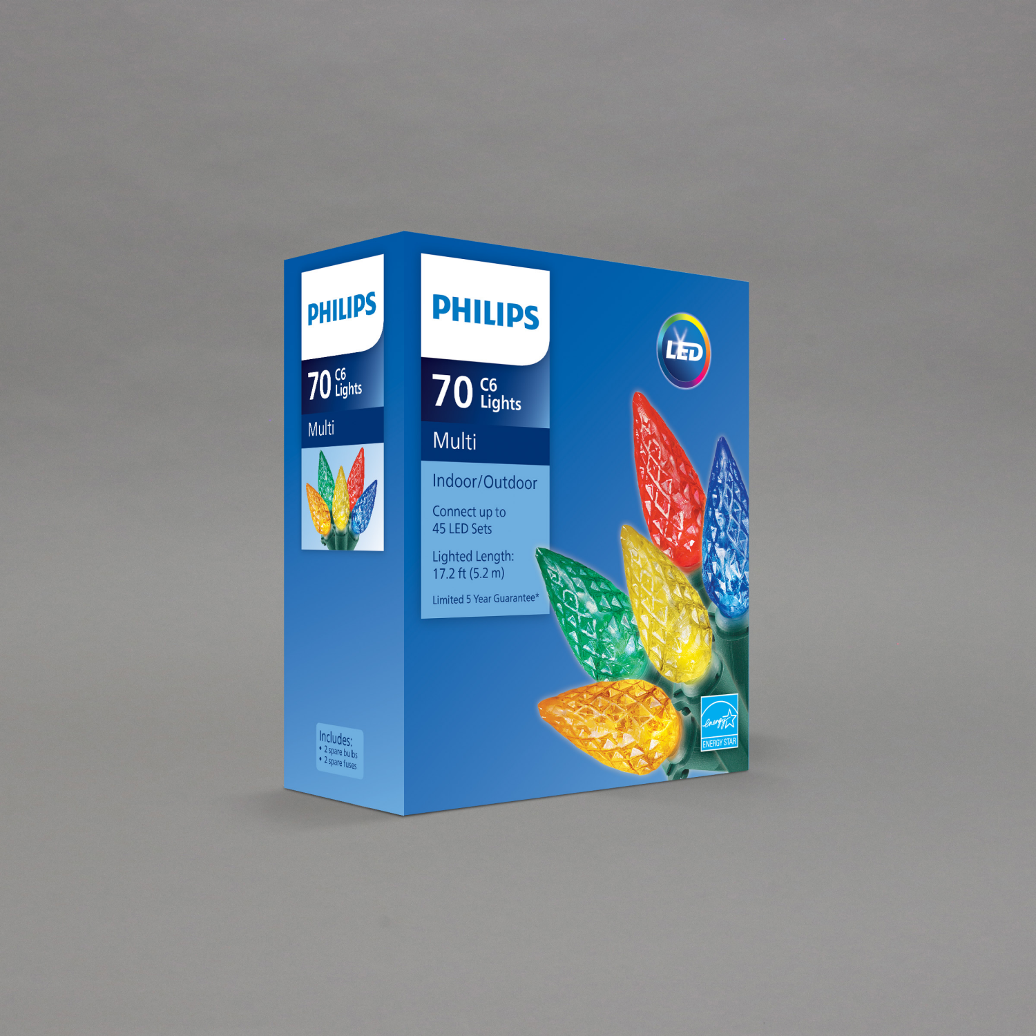 slide 2 of 4, Philips Multi Color Led C6 Indoor / Outdoor Lights, 70 ct