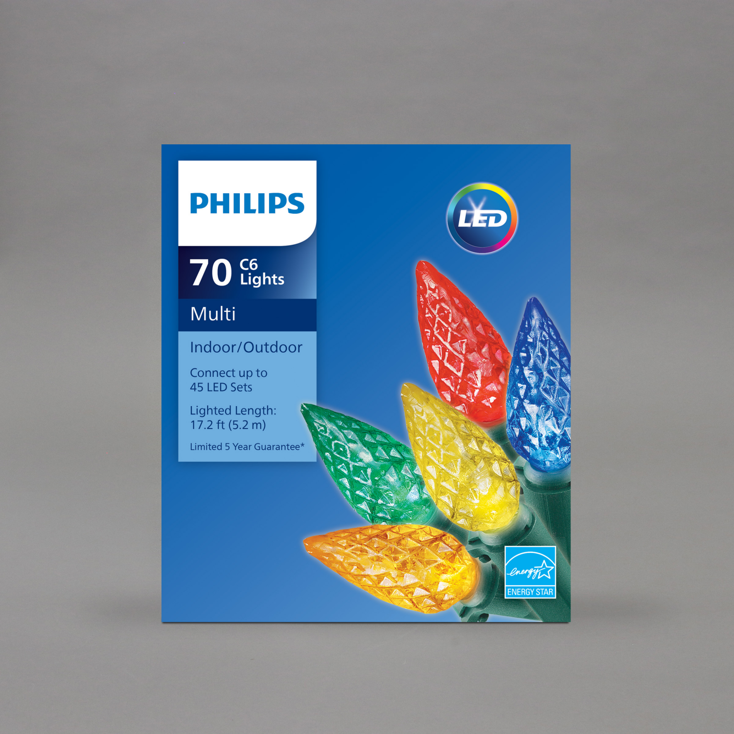 slide 1 of 4, Philips Multi Color Led C6 Indoor / Outdoor Lights, 70 ct