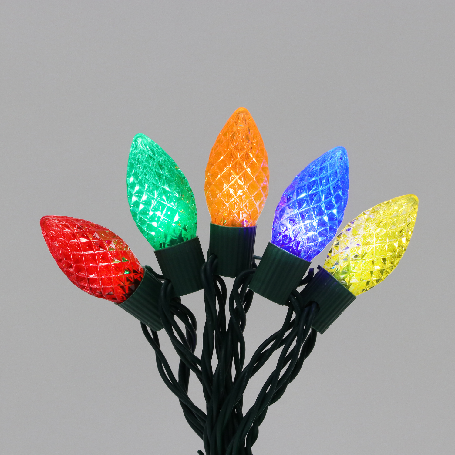 slide 4 of 4, Philips LED 25 Faceted C9 Lights, Multi, 16 ft