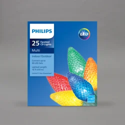 Philips LED 25 Faceted C9 Lights, Multi