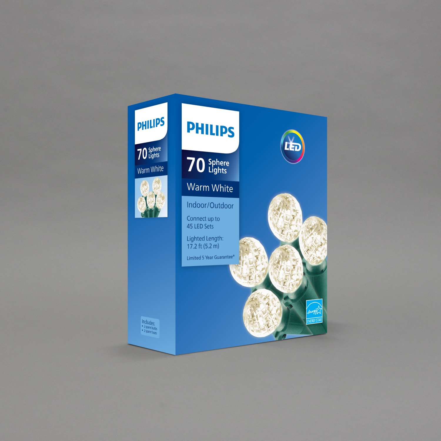 slide 2 of 4, Philips Led 70 Sphere Lights, Warm White, 17.2 ft ltd