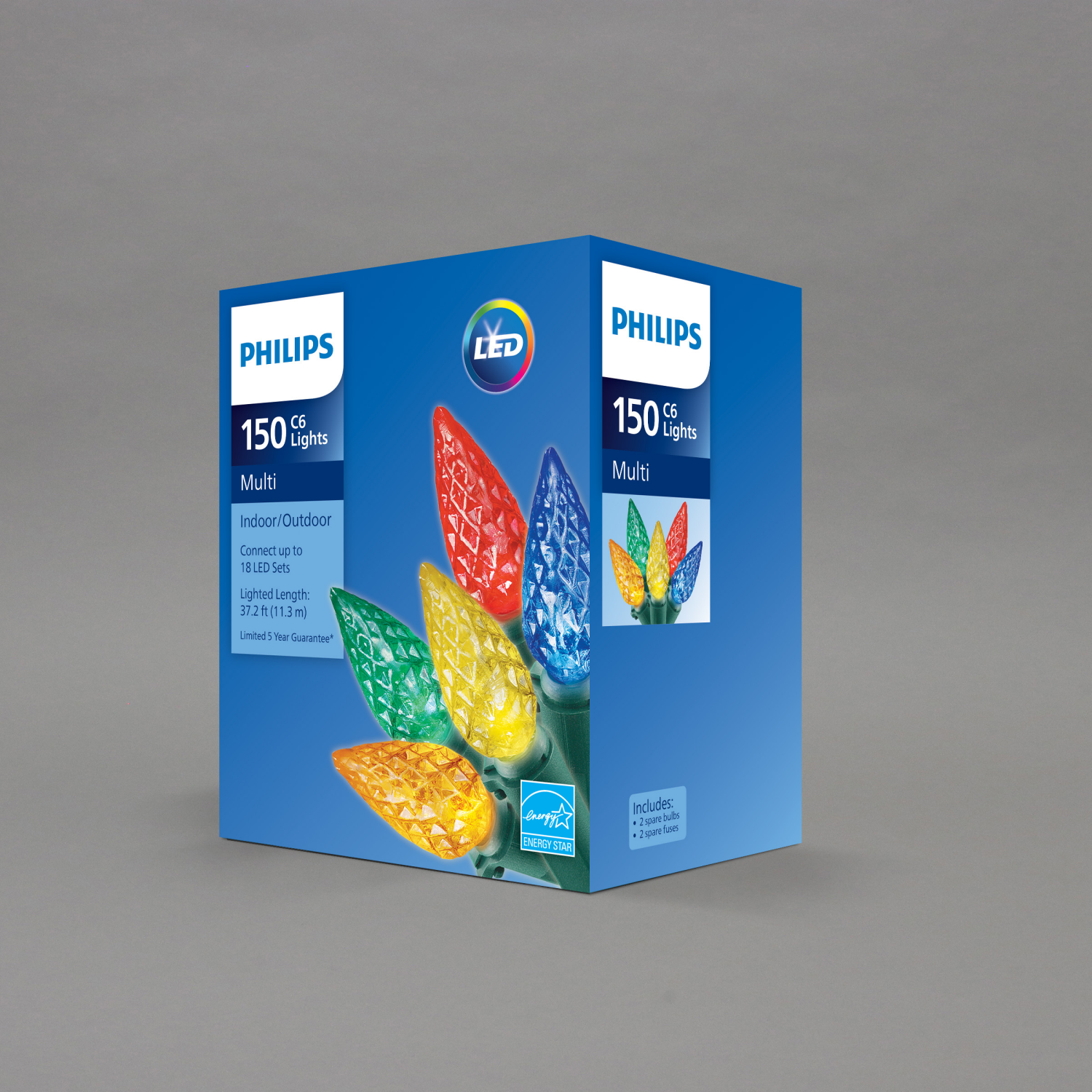 slide 3 of 4, Philips LED 150 C6 Lights, Multi, 37.2 ft ltd