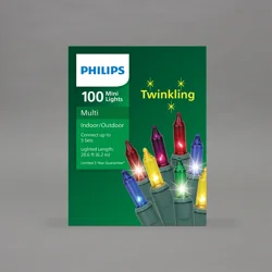 Philips 100Lt Twinkling Incandescent Multi (Red, Green, Purple, Blue, Yellow)