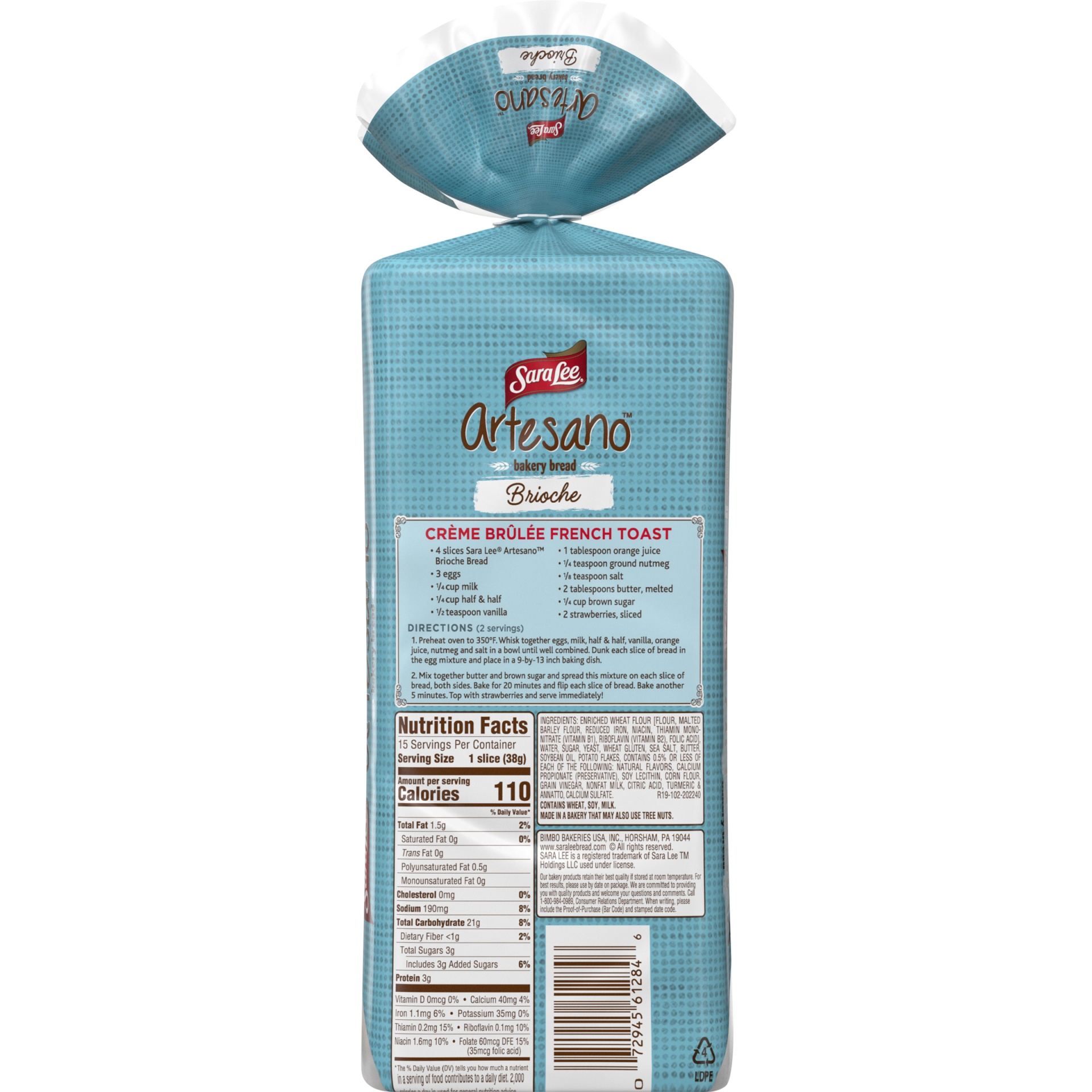 slide 4 of 9, Sara Lee Artesano Brioche Bakery Bread 20 Oz, 20 oz