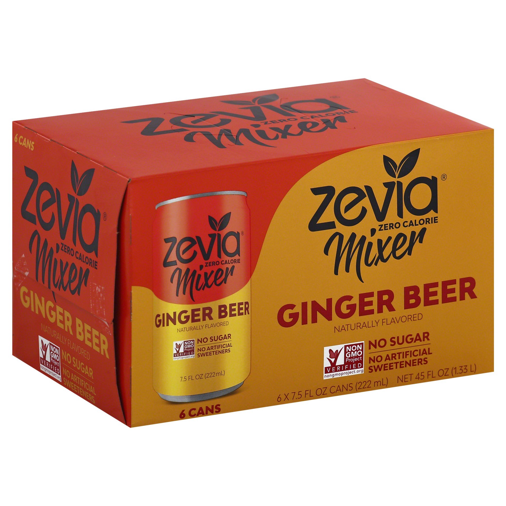 slide 1 of 8, Zevia Ginger Beer Mixers, 6 ct