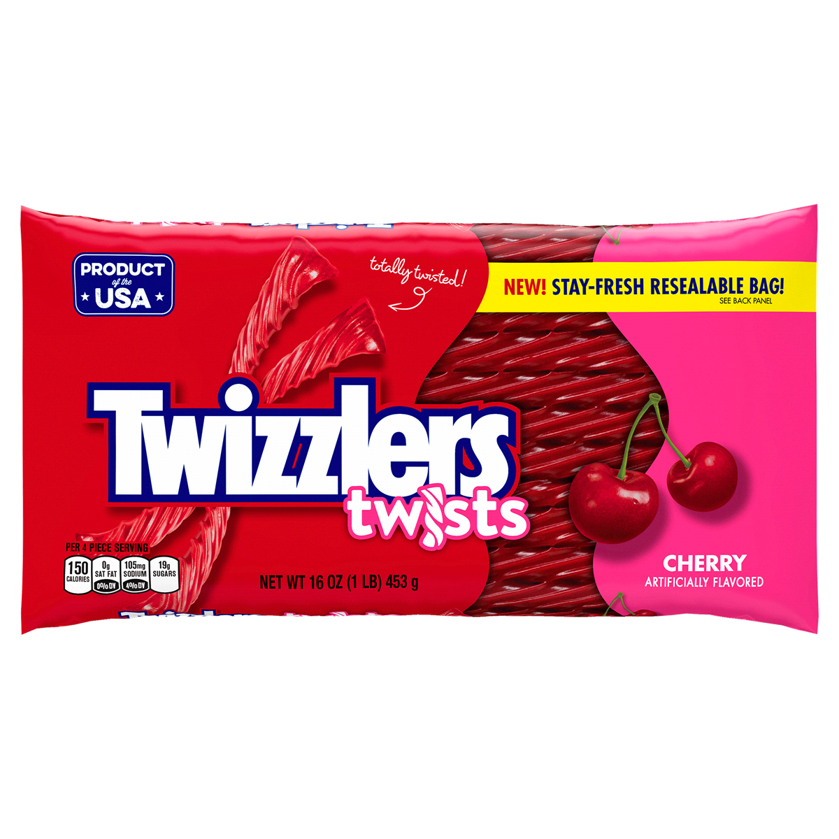 slide 1 of 7, Twizzlers Twists Cherry Flavored Licorice Style, Low Fat Candy Bag, 16 oz, 16 oz