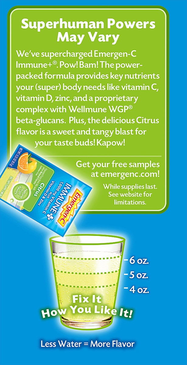 slide 4 of 7, Emergen-C Immune Citrus, 10 ct