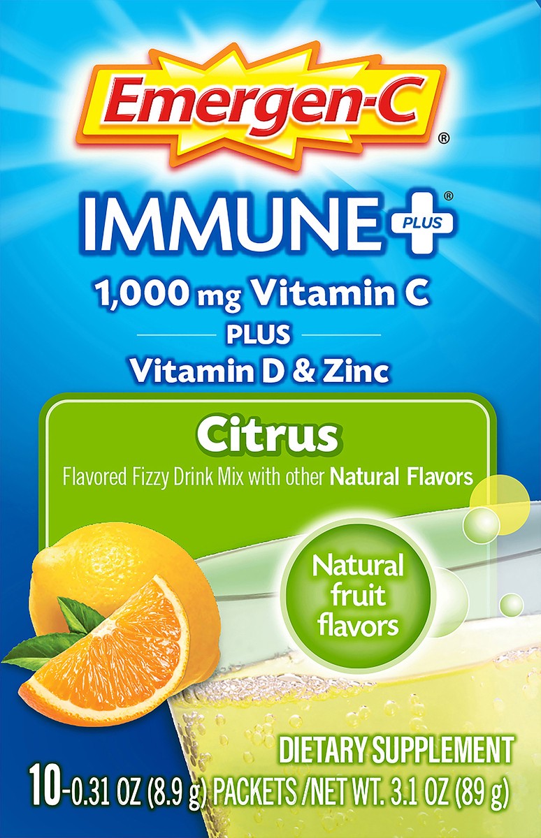 slide 6 of 7, Emergen-C Immune Citrus, 10 ct