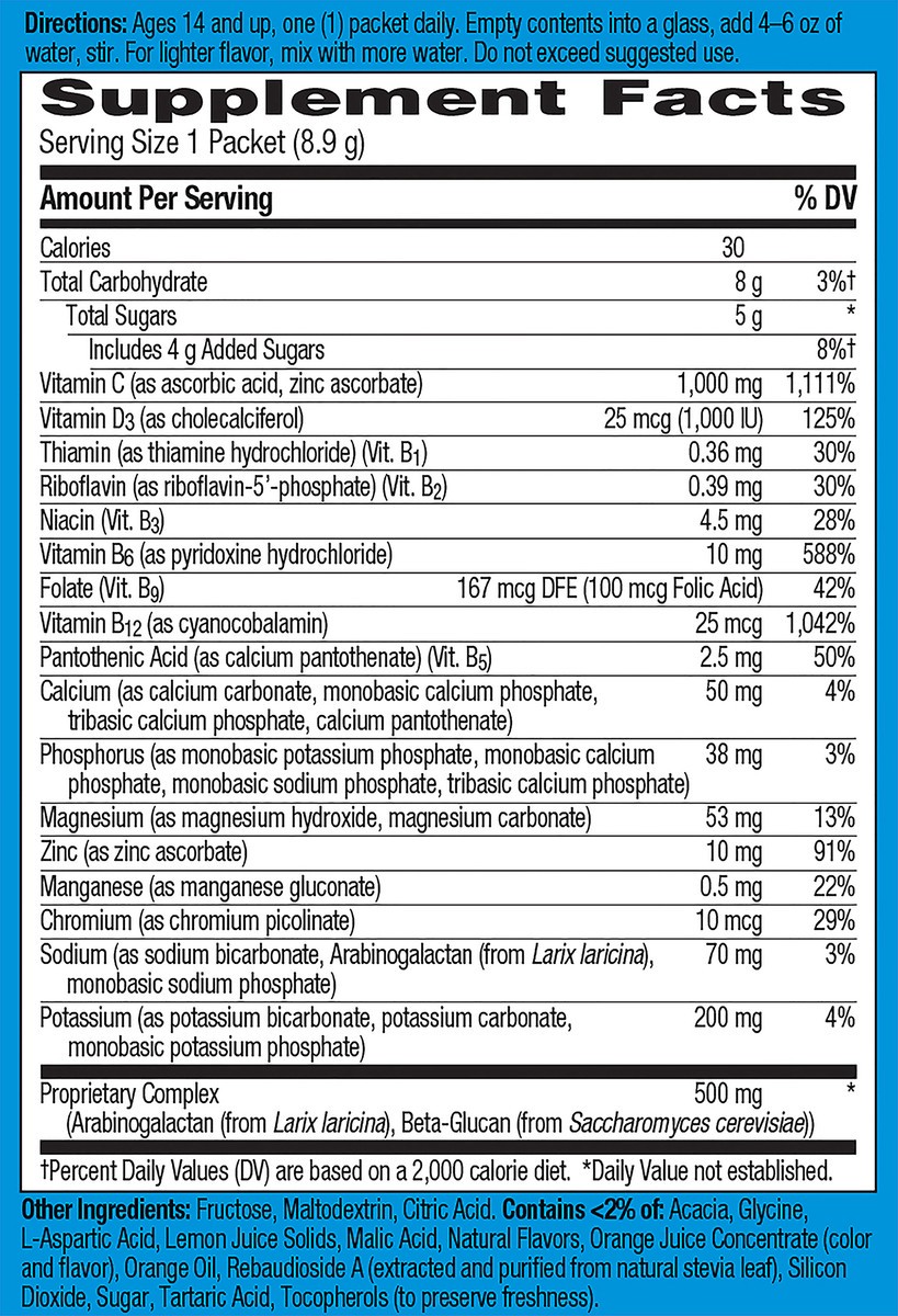 slide 7 of 7, Emergen-C Immune Citrus, 10 ct