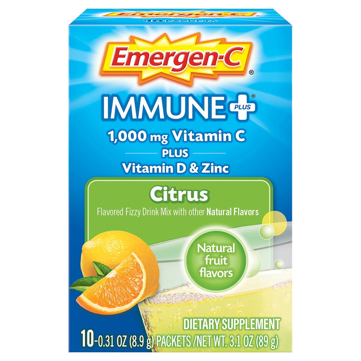 slide 1 of 7, Emergen-C Immune Citrus, 10 ct