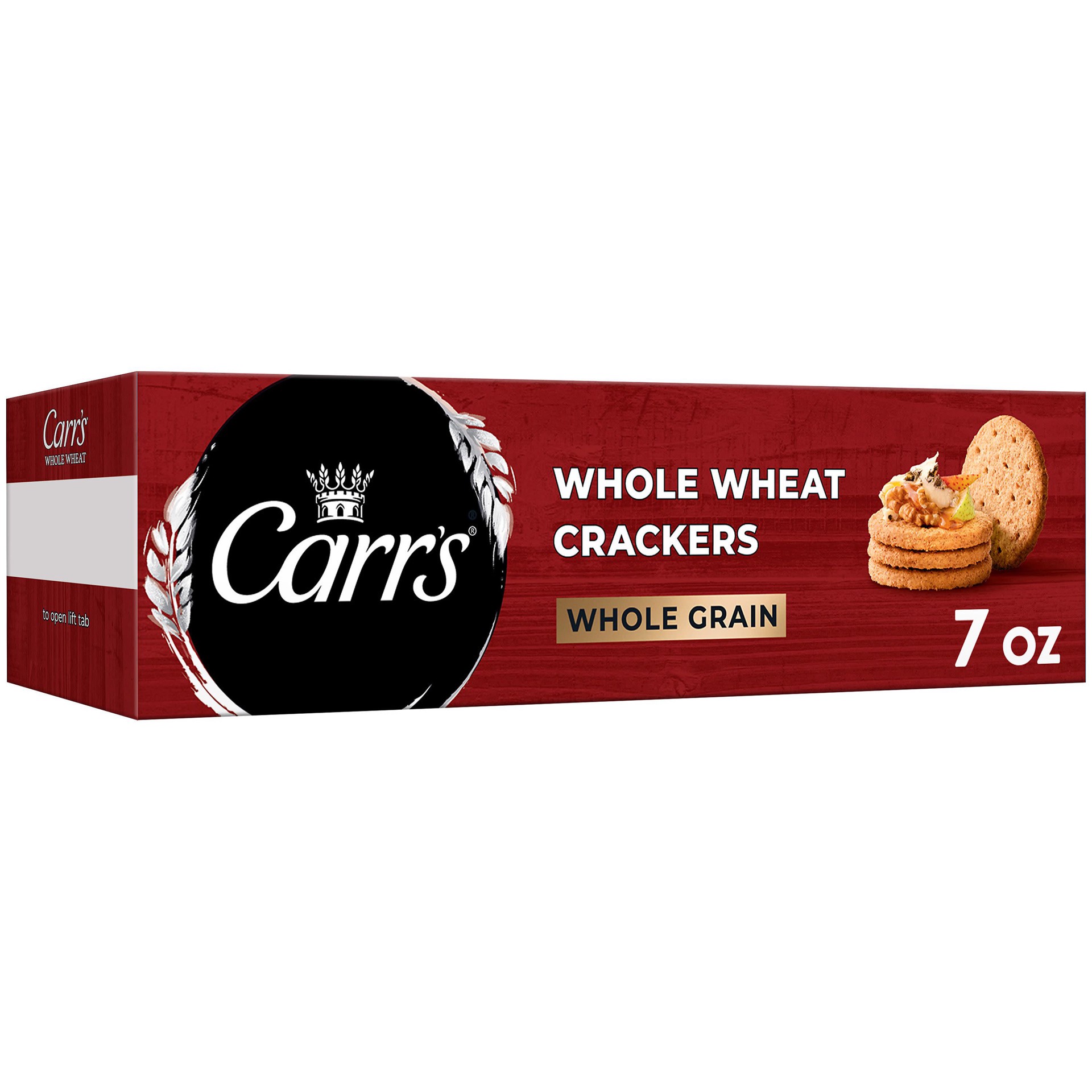 slide 1 of 13, Carr's Crackers, Whole Grain Crackers, Party Snacks, Whole Wheat, 7oz Box, 1 Box, 7 oz