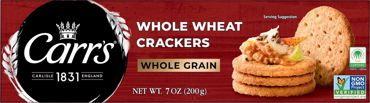 slide 2 of 13, Carr's Crackers, Whole Wheat, 7 oz, 7 oz