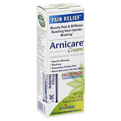 slide 1 of 1, Boiron Arnicare Pain Relief Arnica Cream And Blue Tube Value Pack, 2.5 oz