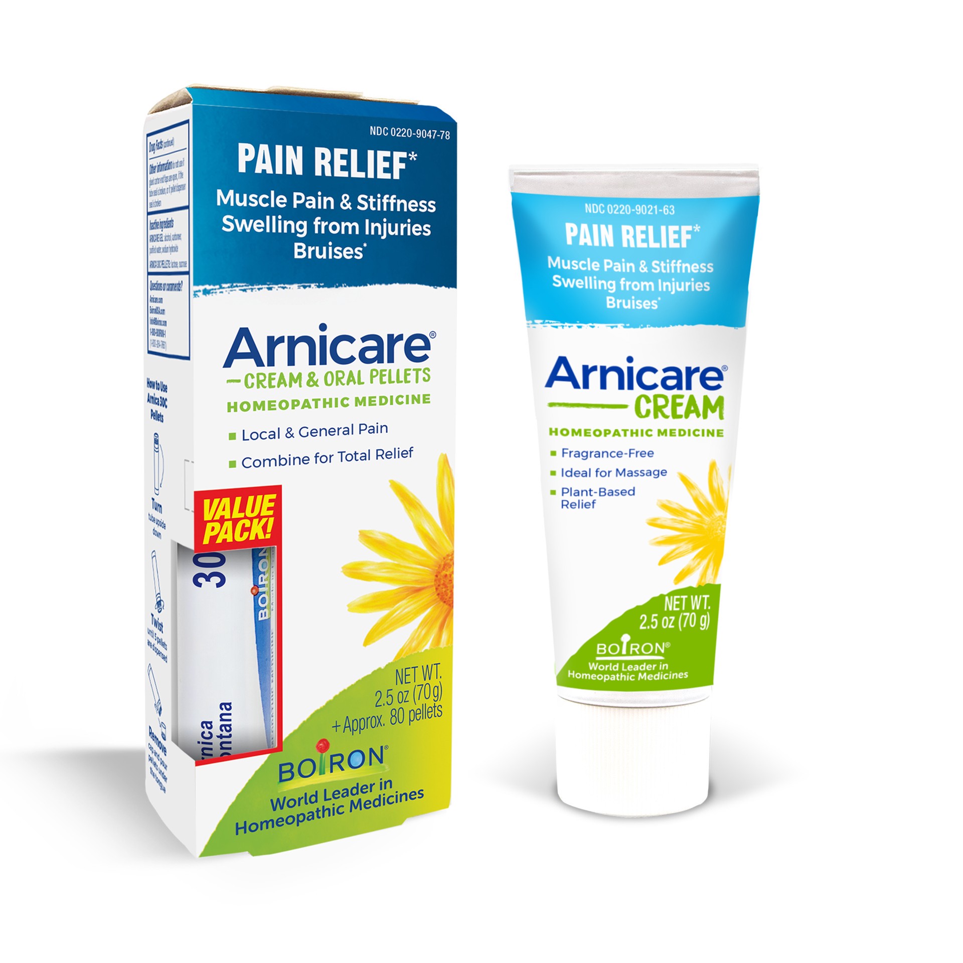 slide 1 of 9, Boiron Value Pack Arnicare Cream + Oral Pellets, 2.5 oz