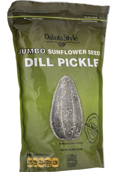 slide 1 of 1, Dakota Style Sunflower Seeds, Jumbo, Dill Pickle, All Natural, Gluten Free, 14.5 oz