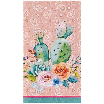 slide 1 of 1, Destination Holiday Festive Texas Cactus Summer Guest Napkins, 16 ct