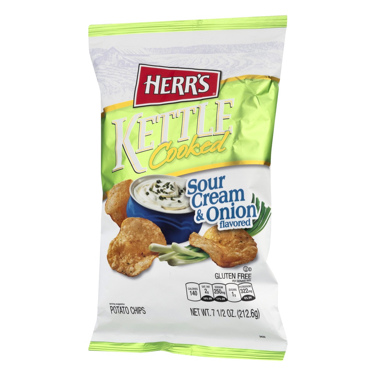 slide 3 of 10, Herr's Kettle Cooked Potato Chips, Sour Cream And Onion, 7.5 oz