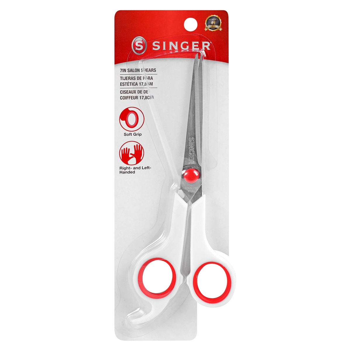 slide 2 of 6, SINGER 7" Salon Shears with Comfort Grip, 1 ct