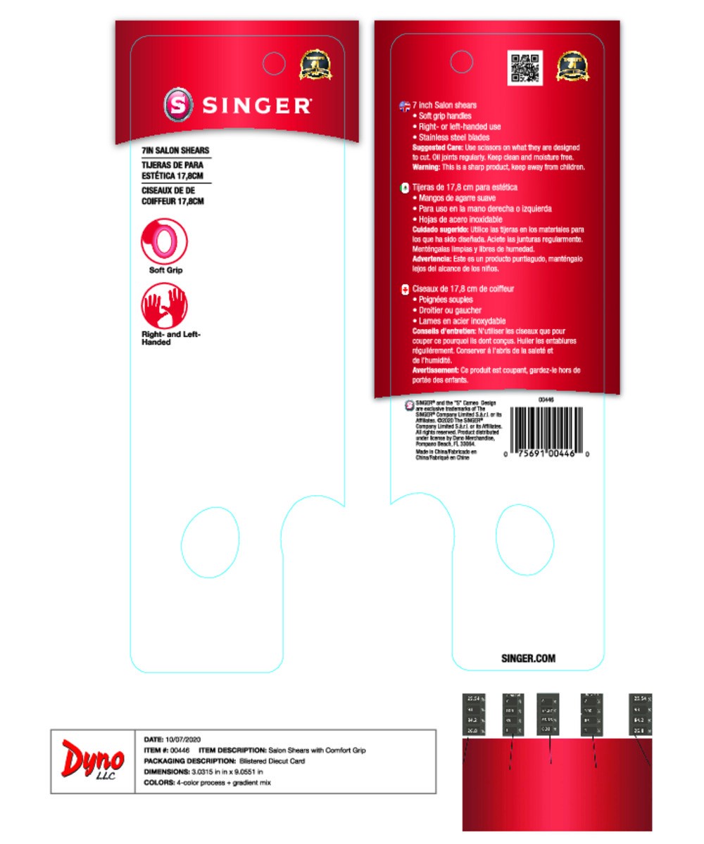 slide 5 of 6, SINGER 7" Salon Shears with Comfort Grip, 1 ct