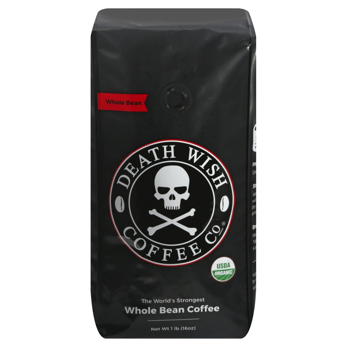 slide 1 of 3, Death Wish Coffee Co. Whole Bean Coffee, 16 oz