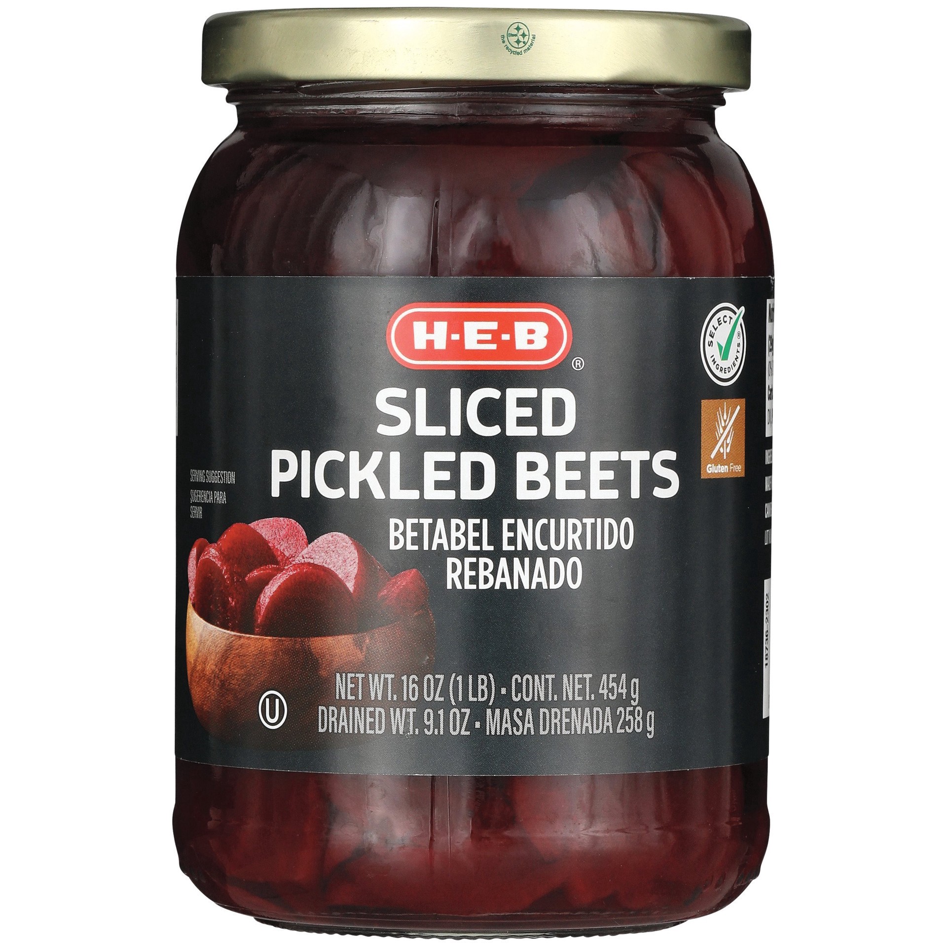 slide 1 of 1, H-E-B Sliced Pickled Beets, 16 oz