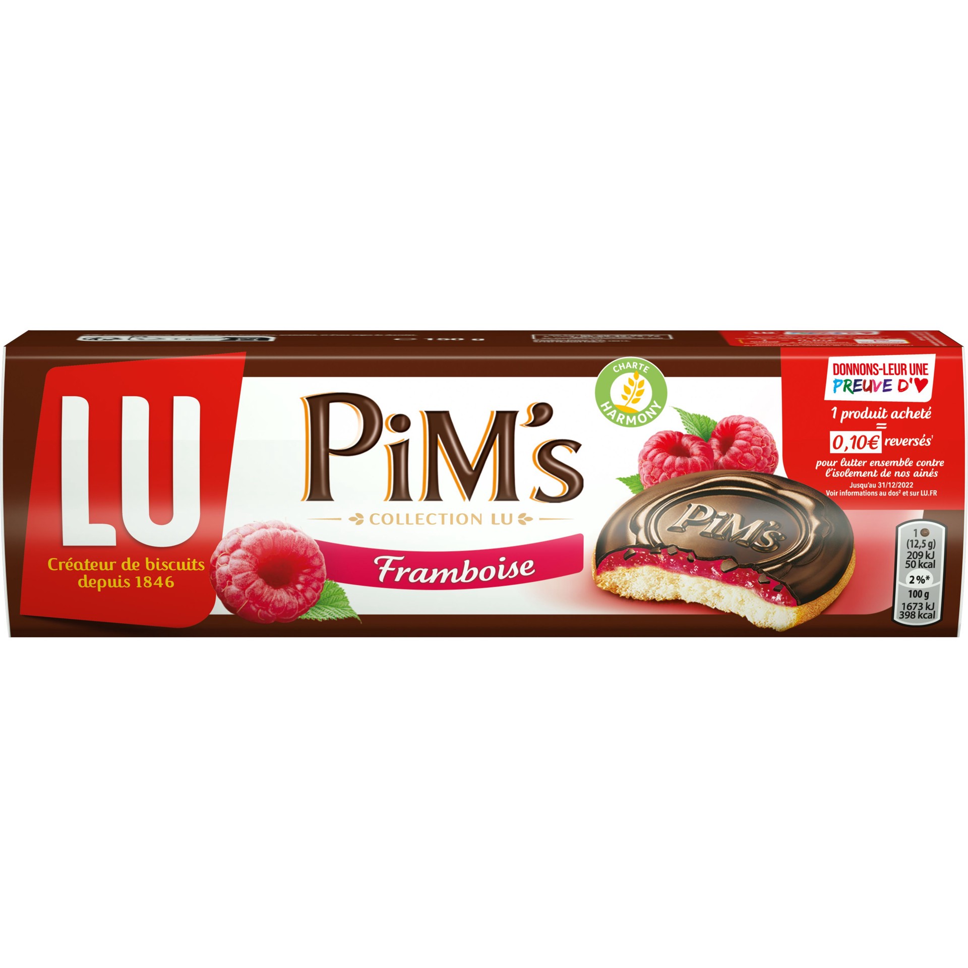 slide 1 of 1, Lu Pims Raspberry, 150 gram