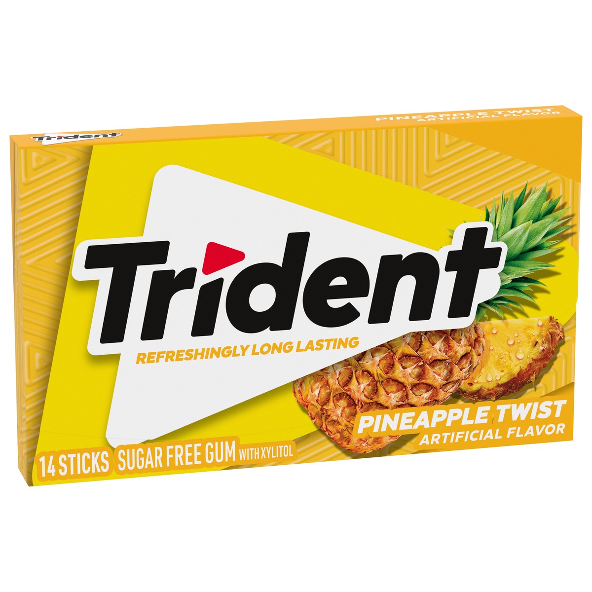 slide 6 of 9, Trident Pineapple Twist Sugar Free Gum, Made with Xylitol, 14 Piece Pack, 0.06 lb