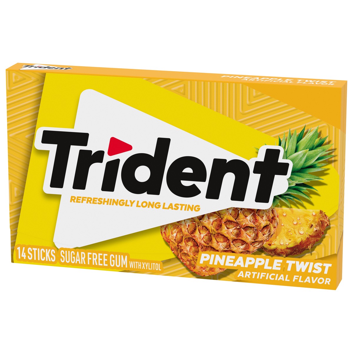 slide 8 of 9, Trident Pineapple Twist Sugar Free Gum, Made with Xylitol, 14 Piece Pack, 0.06 lb