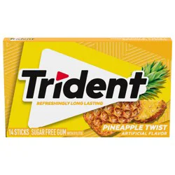 Trident MONDELEZ GLOBAL LLC (SNACKS US) TRIDENT SLEEVE TOP - TRIDENT - PINEAPPLE TWST - 14PC - 012546011587 - REDESIGN 516483 - TRIDENT Redesign US - WAVE 2 14 STICKS English