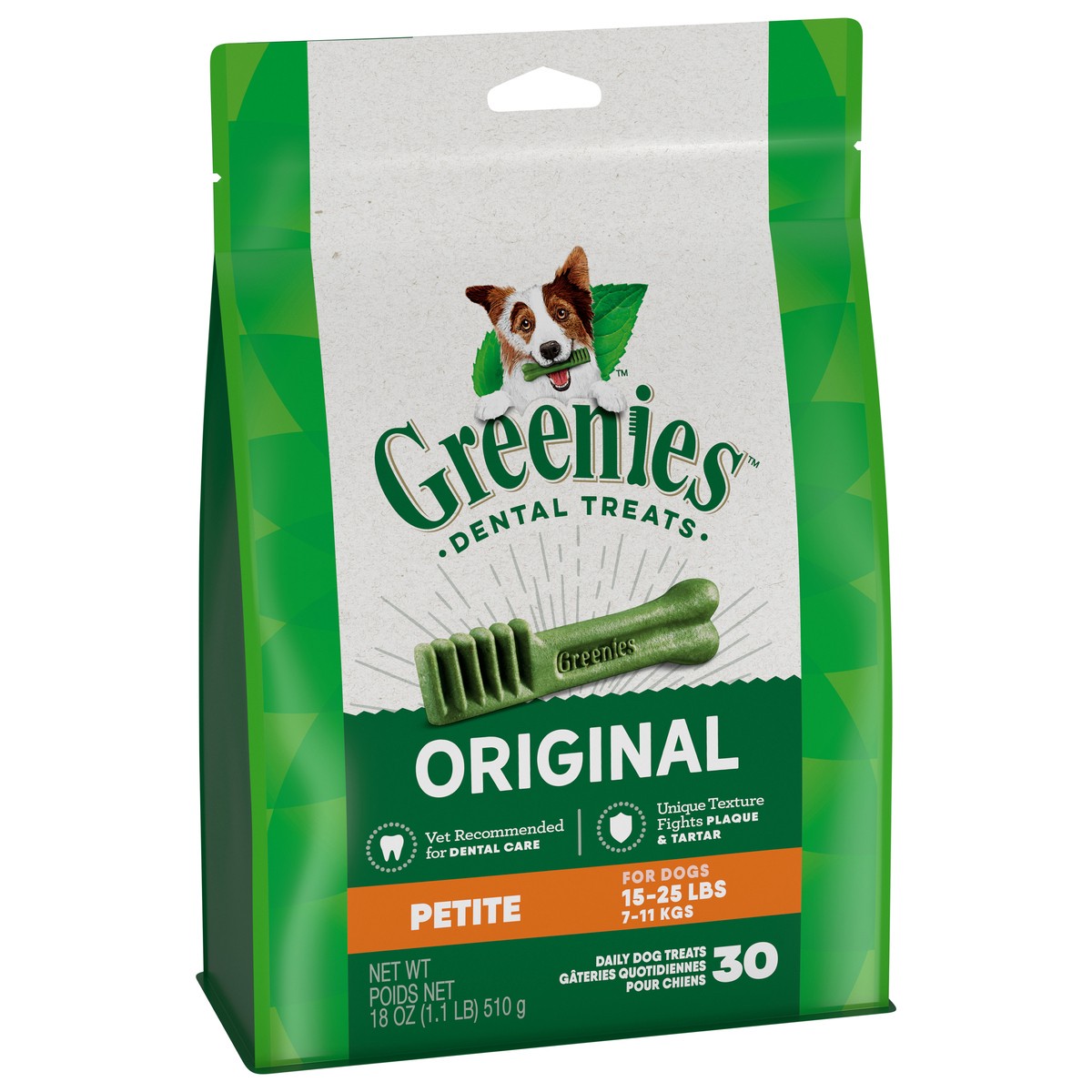 slide 2 of 9, Greenies Canine Original Petite Pouch - PA 18 oz English, 30 ct