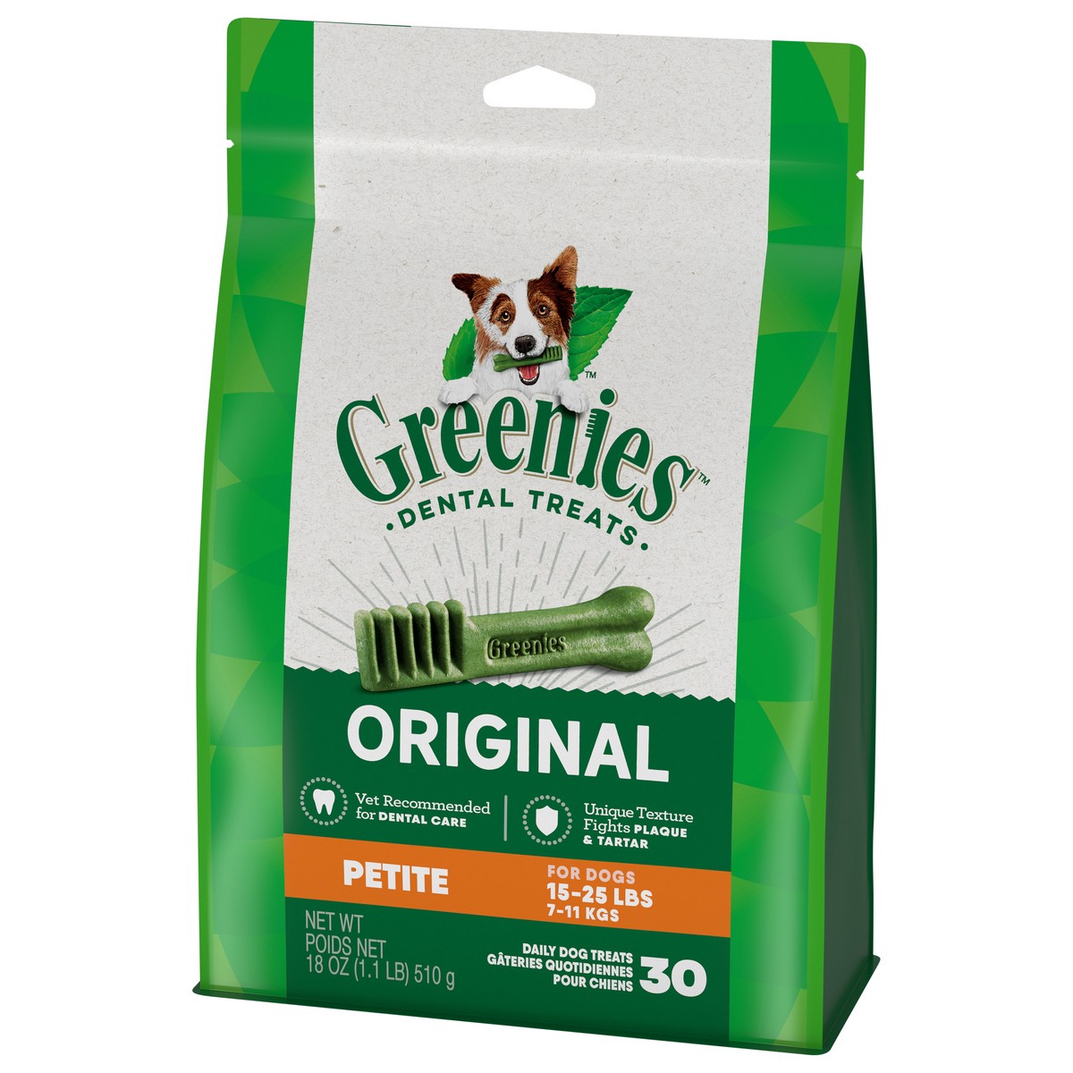 slide 3 of 9, Greenies Canine Original Petite Pouch - PA 18 oz English, 30 ct